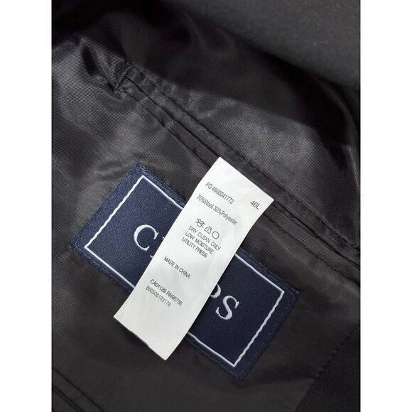 Chaps Ralph Lauren Mens Blazer Jacket Sz 42L Black Solid Poly Wool Sport Coat - Picture 6 of 7